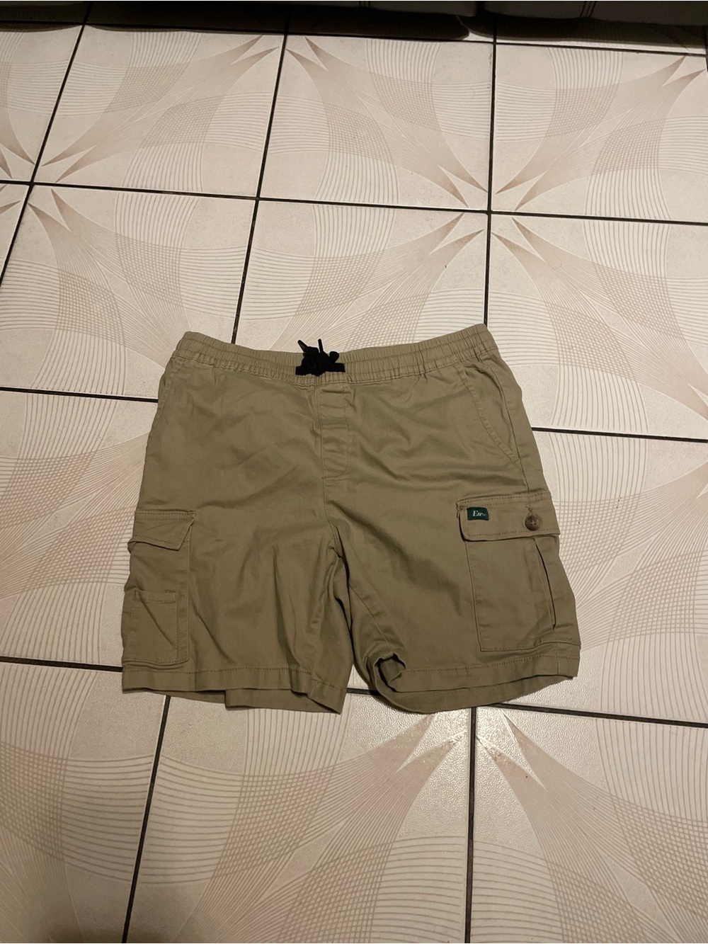 Men's Cargo Shorts in Khaki with Drawstring Waist
